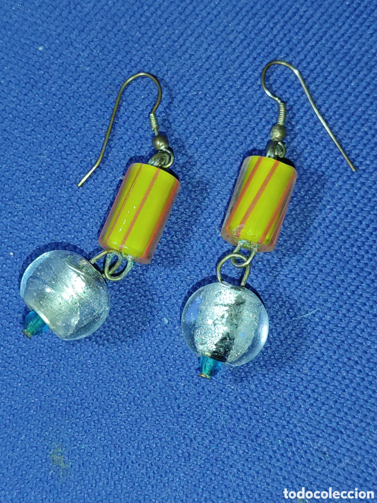 Joyeria: Pendientes africanos de vidrio reciclado. - Foto 2