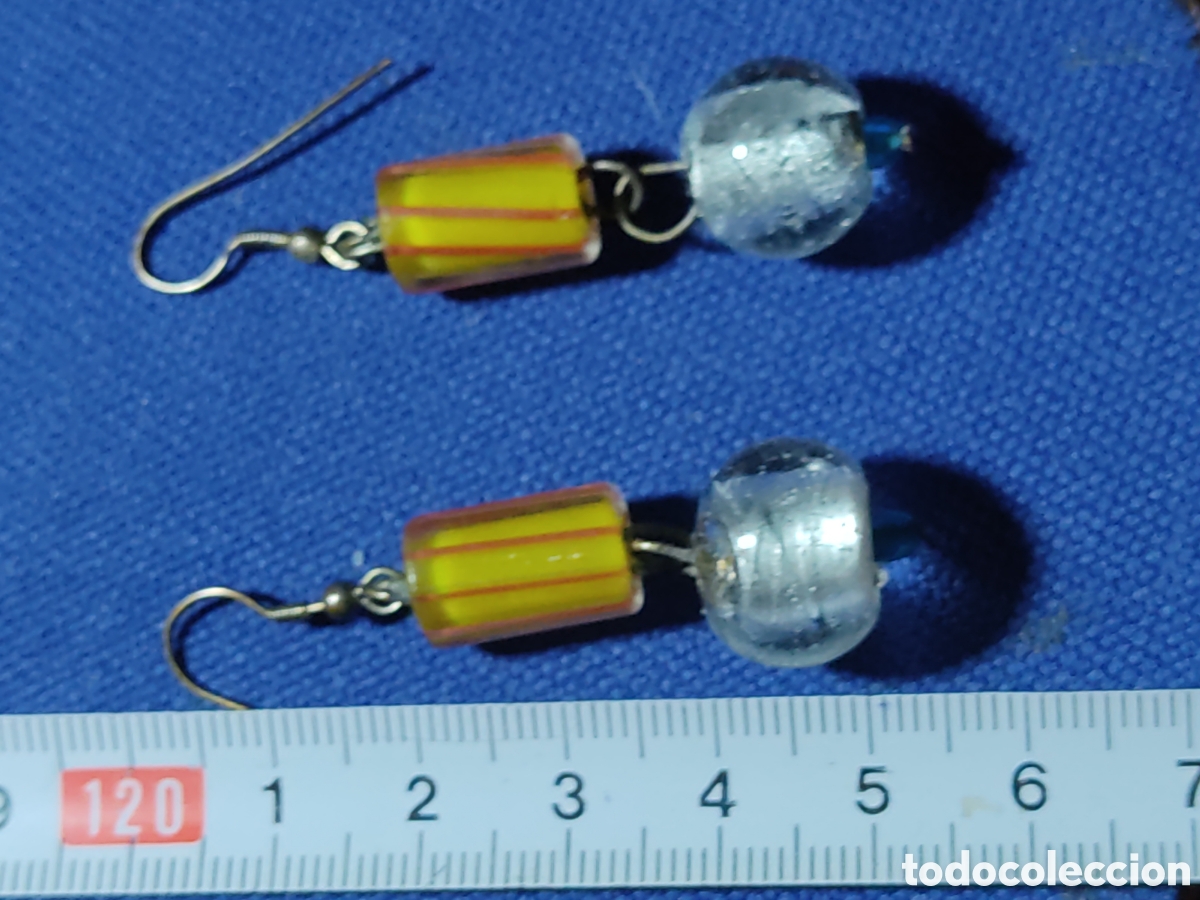 Joyeria: Pendientes africanos de vidrio reciclado. - Foto 4