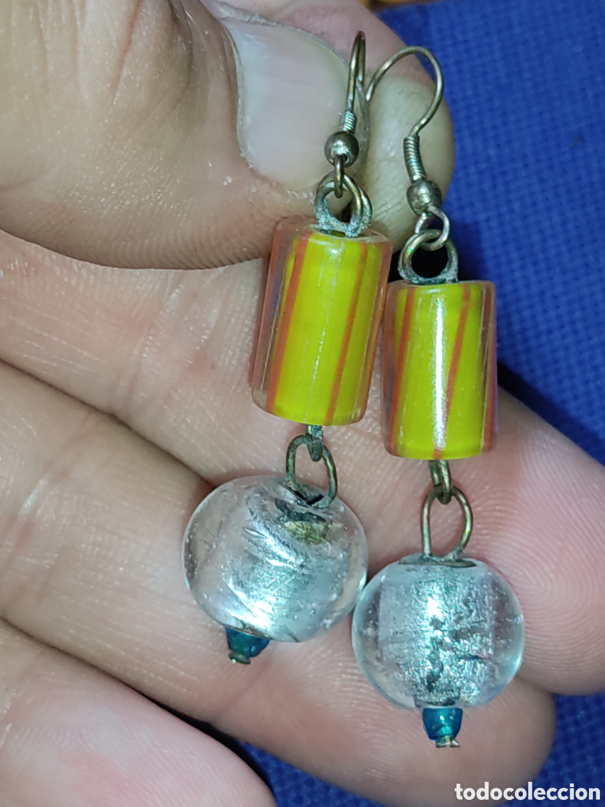 Joyeria: Pendientes africanos de vidrio reciclado. - Foto 5
