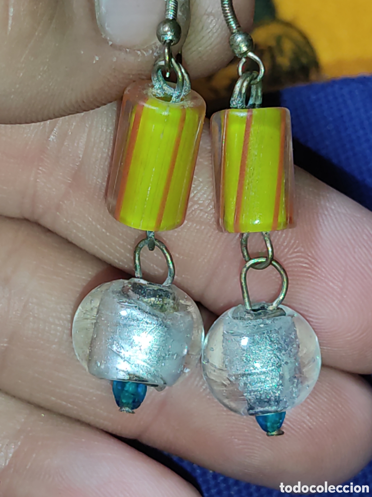 Joyeria: Pendientes africanos de vidrio reciclado. - Foto 6