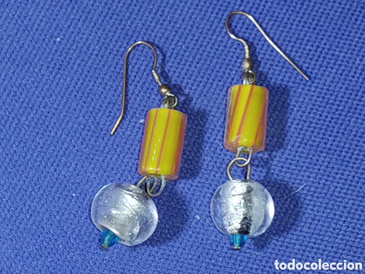 Joyeria: Pendientes africanos de vidrio reciclado. - Foto 1