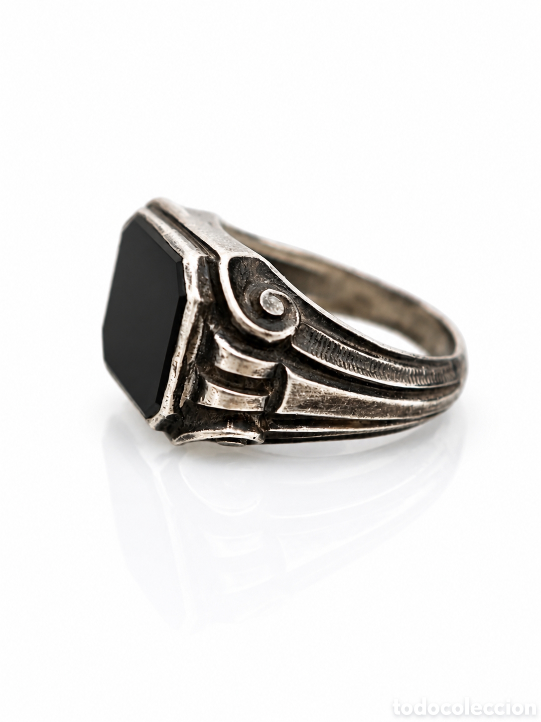 Joyeria: ANILLO DE CABALLERO ART D&Eacute;CO ALEM&Aacute;N EN PLATA 835 Y &Oacute;NIX NEGRO - A&Ntilde;OS 20/30