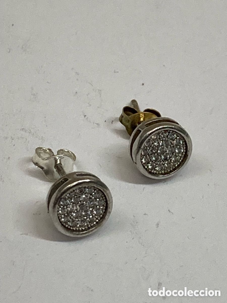 Joyeria: Pendientes de plata engastado P489