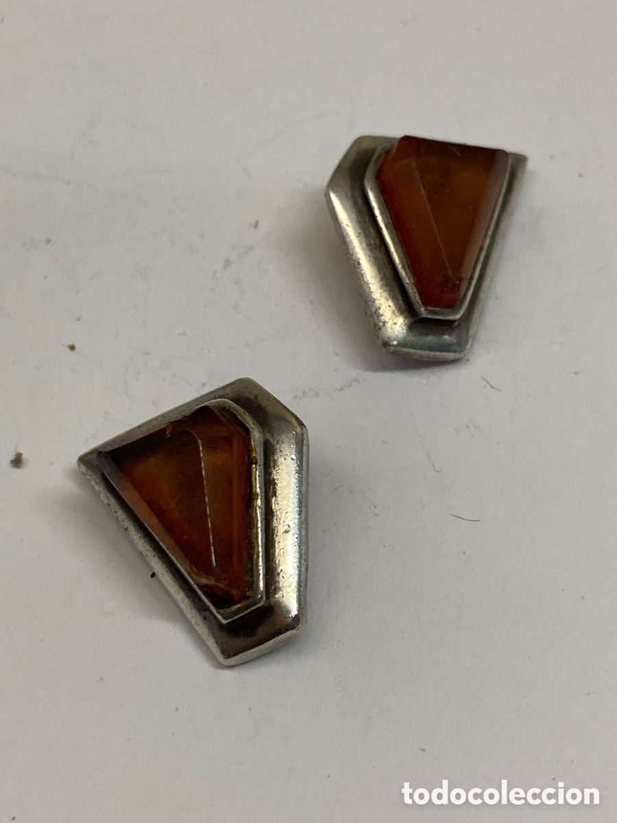 Joyeria: Pendientes de plata y Ambar /P489 - Foto 1
