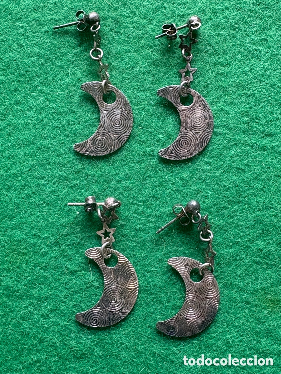 Joyeria: Lote pendientes Luna plata de ley (A15)