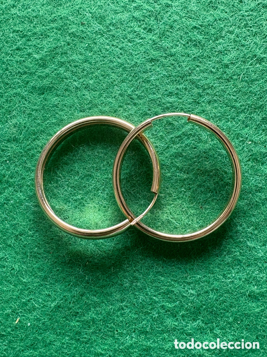 Joyeria: Pendientes aros plata de ley dorada (A15)