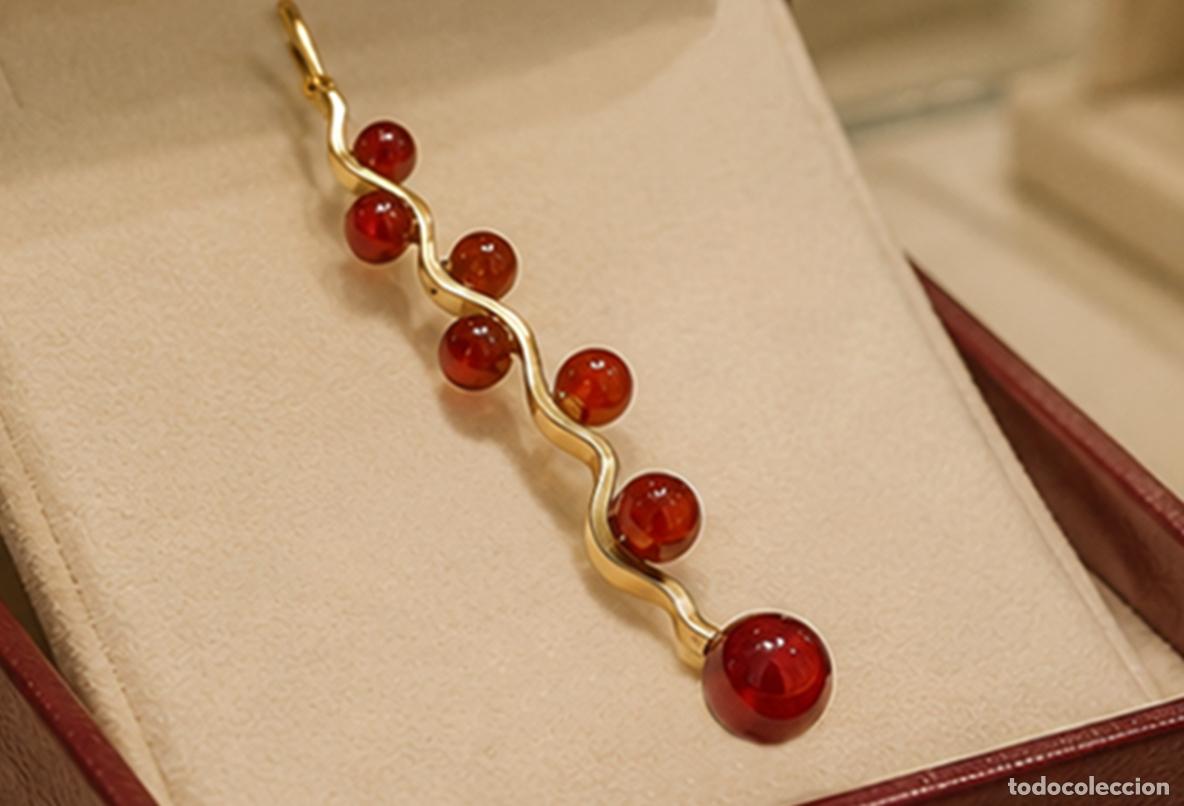 Joyeria: ORO 1&ordf; LEY 18 KILATES : JOYER&Iacute;A DISE&Ntilde;O EXCLUSIVO : GRAN COLGANTE LARGO GRANATES NATURALES Y ORO 750