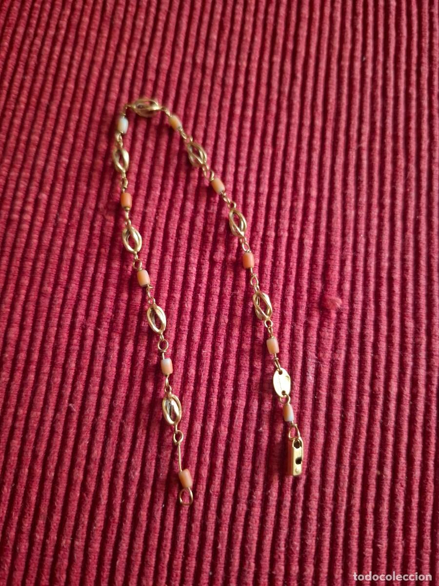 Joyeria: PULSERA ORO DE 18 QUILATES Y CORAL MEDITERRANEO
