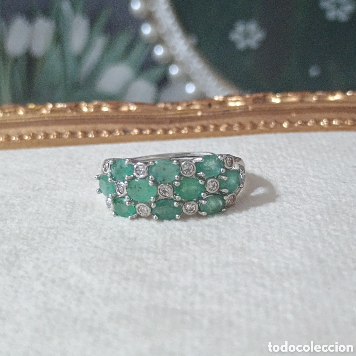 Joyeria: Anillo de plata Esmeralda Natural