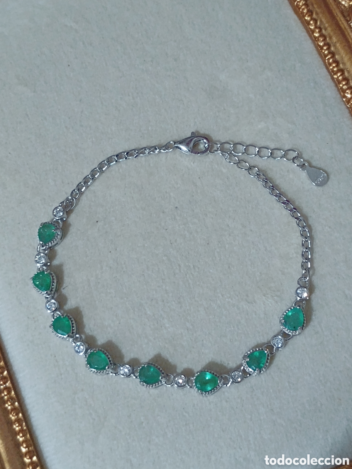 Joyeria: Pulsera Plata Esmeralda Natural