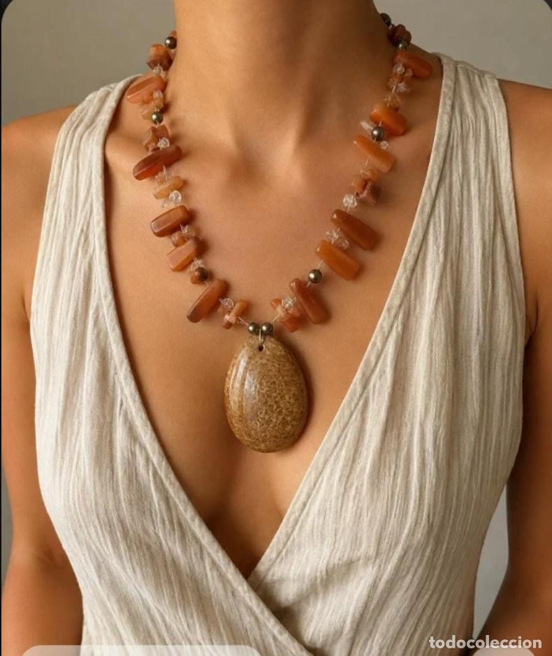 Joyeria: Collar boho con colgante de piedra natural