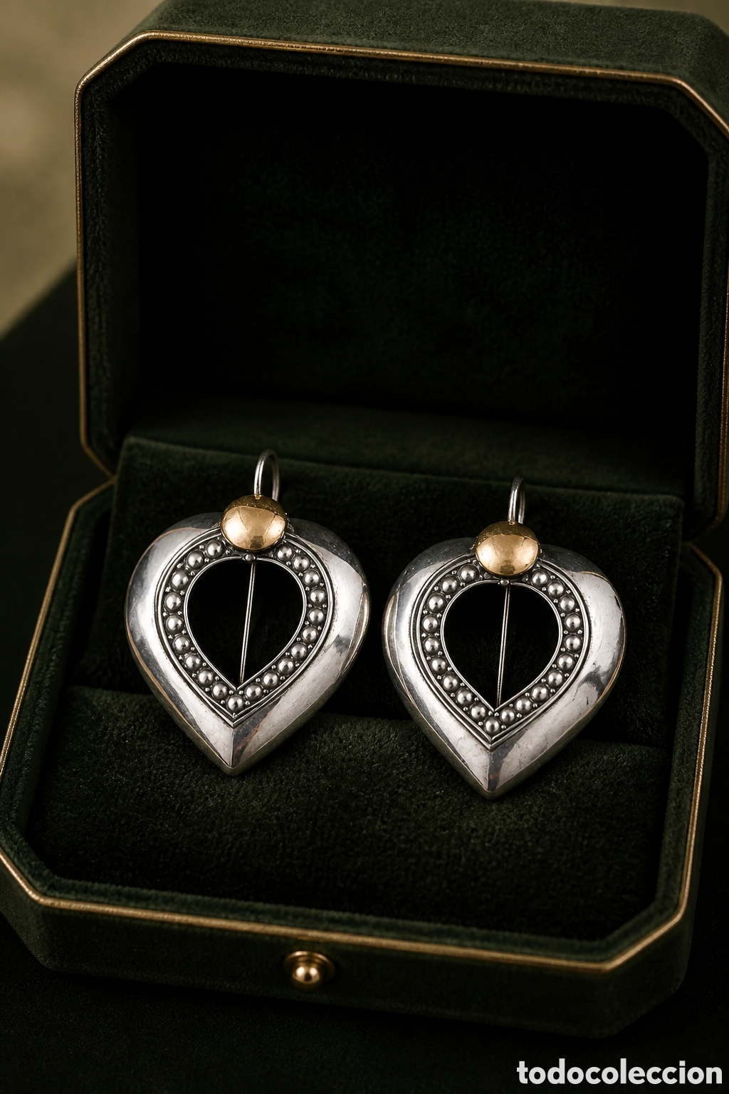 Joyeria: PENDIENTES ANTIGUOS ELABORADOS EN PLATA - Foto 1