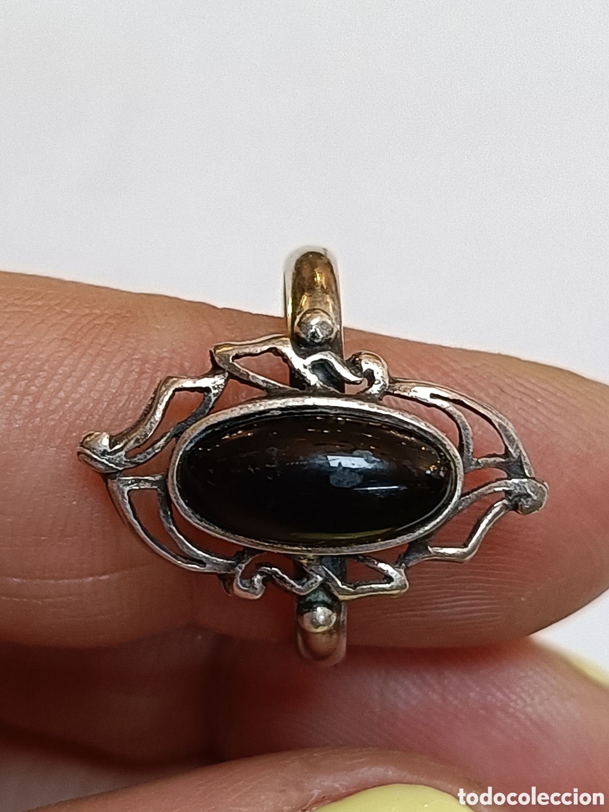 Joyeria: ANTIGUO ANILLO ELABORADO EN PLATA Y AZABACHE - Foto 9