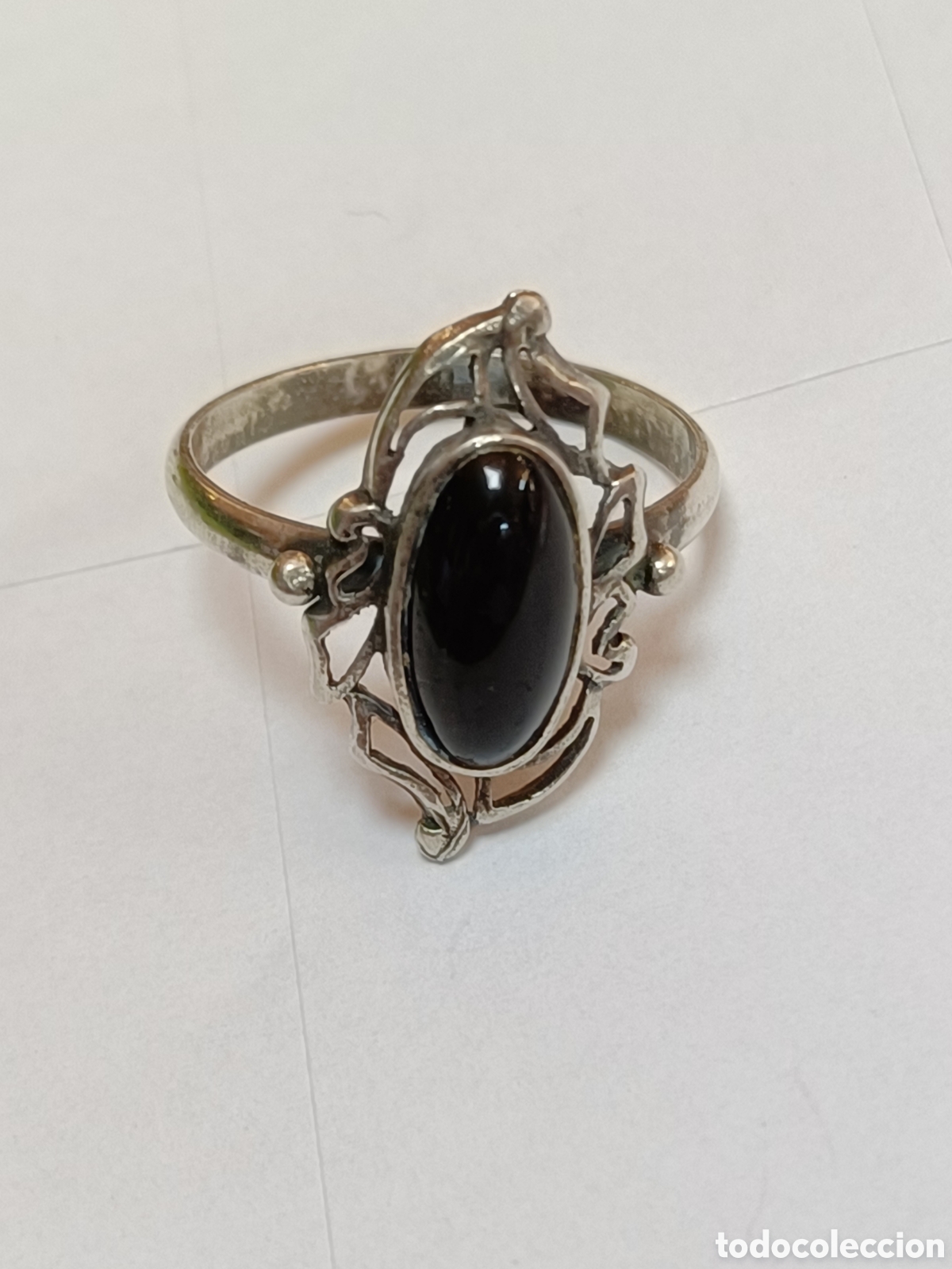 Joyeria: ANTIGUO ANILLO ELABORADO EN PLATA Y AZABACHE - Foto 11