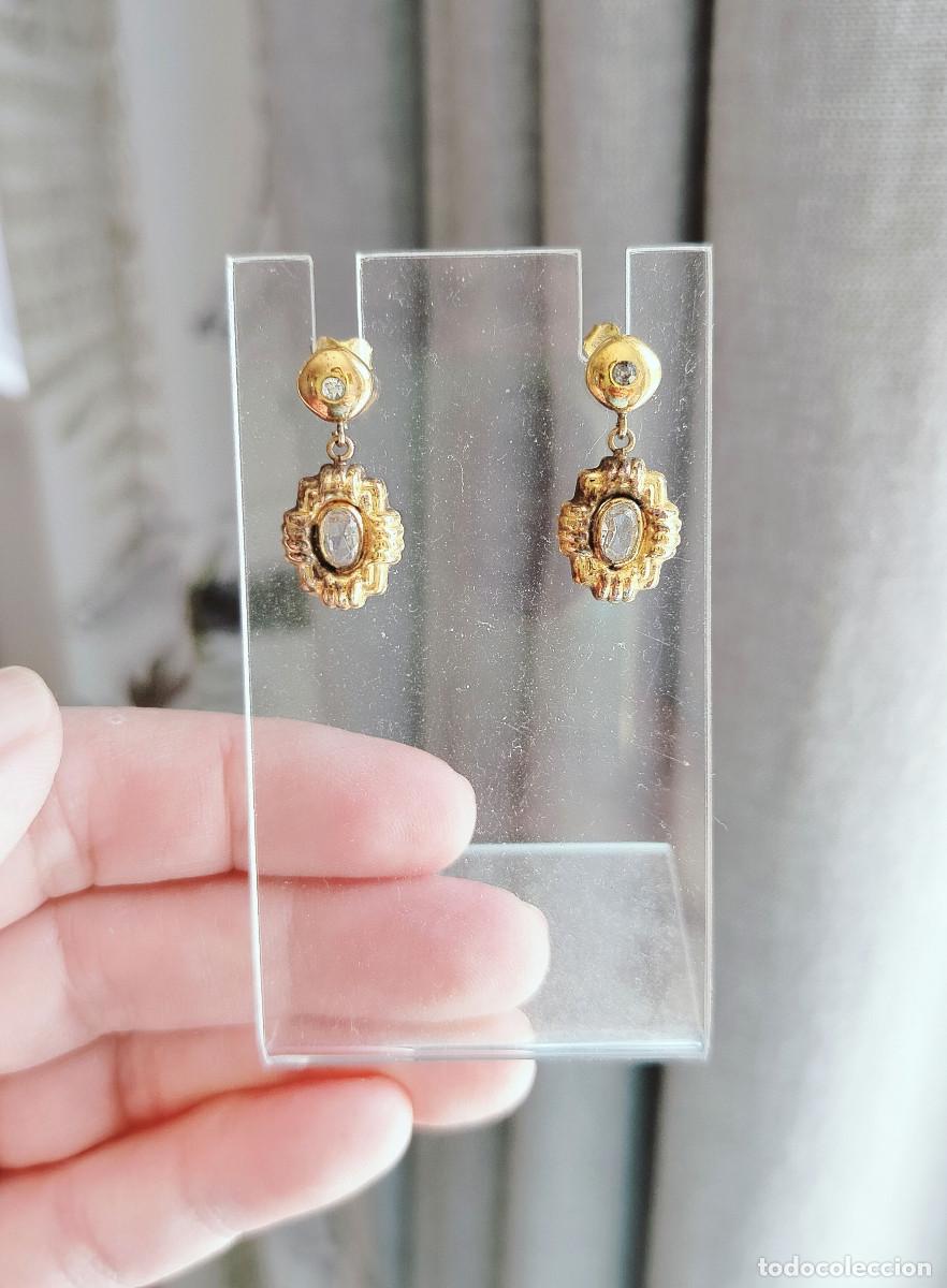 Joyeria: Pendientes de estilo isabelino , plata 925 y ba&ntilde;ado en oro