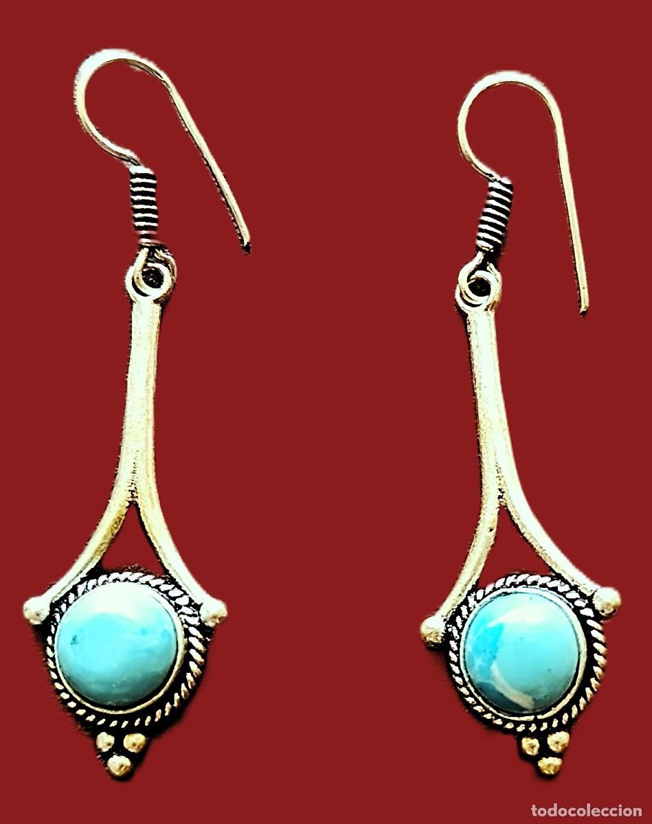 Joyeria: Pendientes Plata con Piedra Larimar.