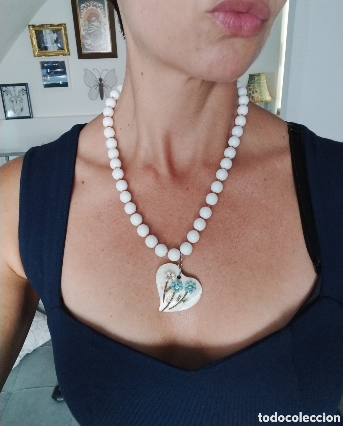 Joyeria: Collar Vintage Coraz&oacute;n A&ntilde;os 70 - Foto 8