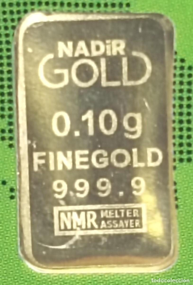 Joyeria: Lingote de Oro puro 24k 0,10 gramos Nadir (Fine Gold 999,9)