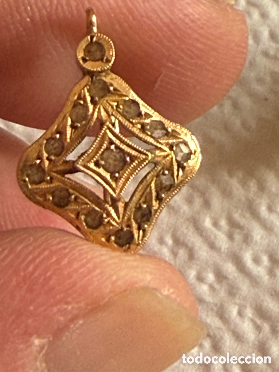 Joyeria: Preciosos pendientes antiguos oro de 18 klts - Foto 2