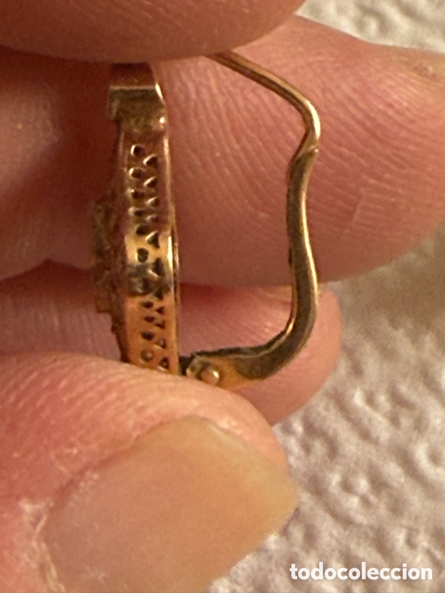 Joyeria: Preciosos pendientes antiguos oro de 18 klts - Foto 3