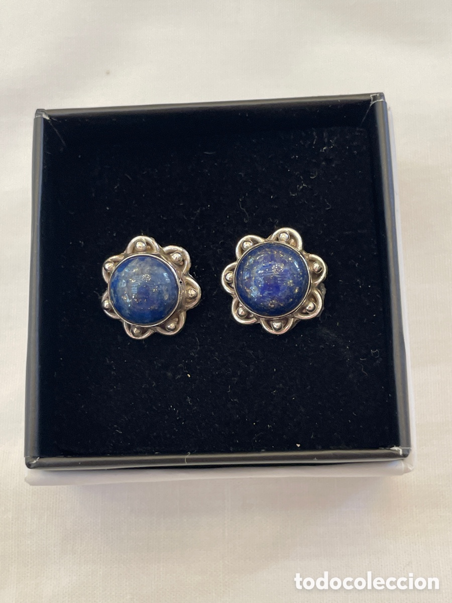 Joyeria: Pendientes de plata y lapisl&aacute;zuli