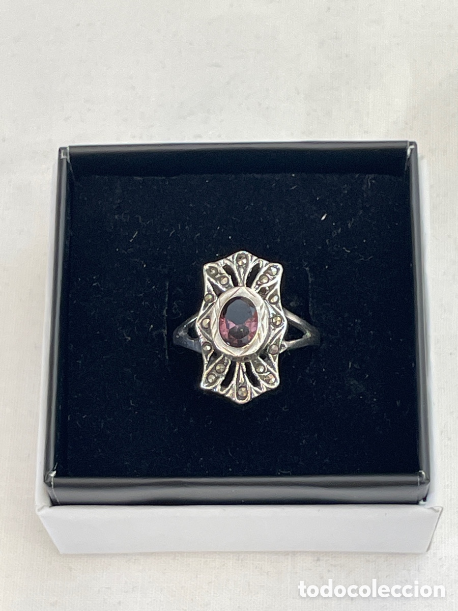 Joyeria: Anillo de plata, amatista y marcasitas