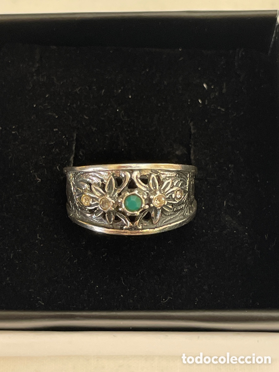 Joyeria: Anillo de plata, esmeralda y topacio blanco - Foto 3