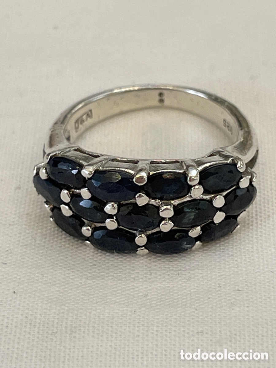 Joyeria: Anillo de plata y zafiros - Foto 3
