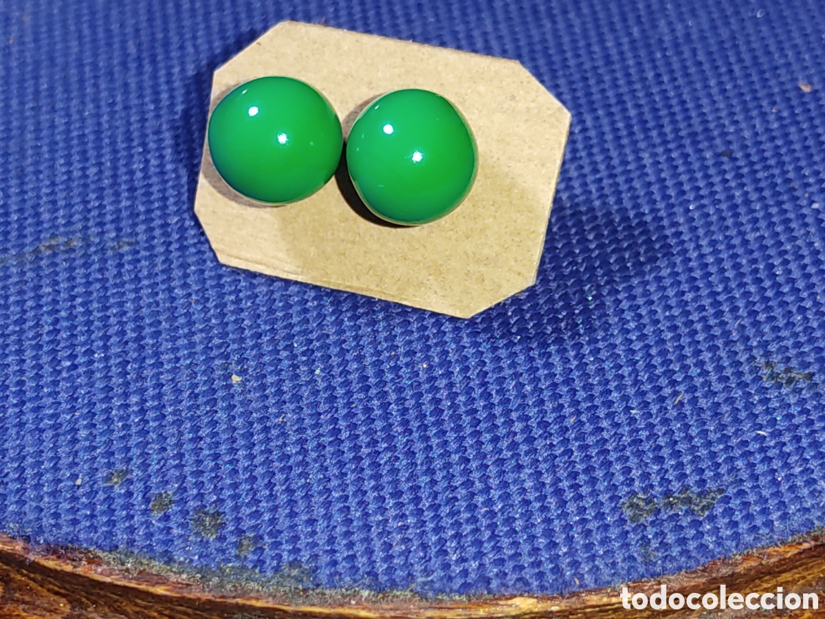 Joyeria: Pendientes vintage con bola verde.*V* - Foto 3