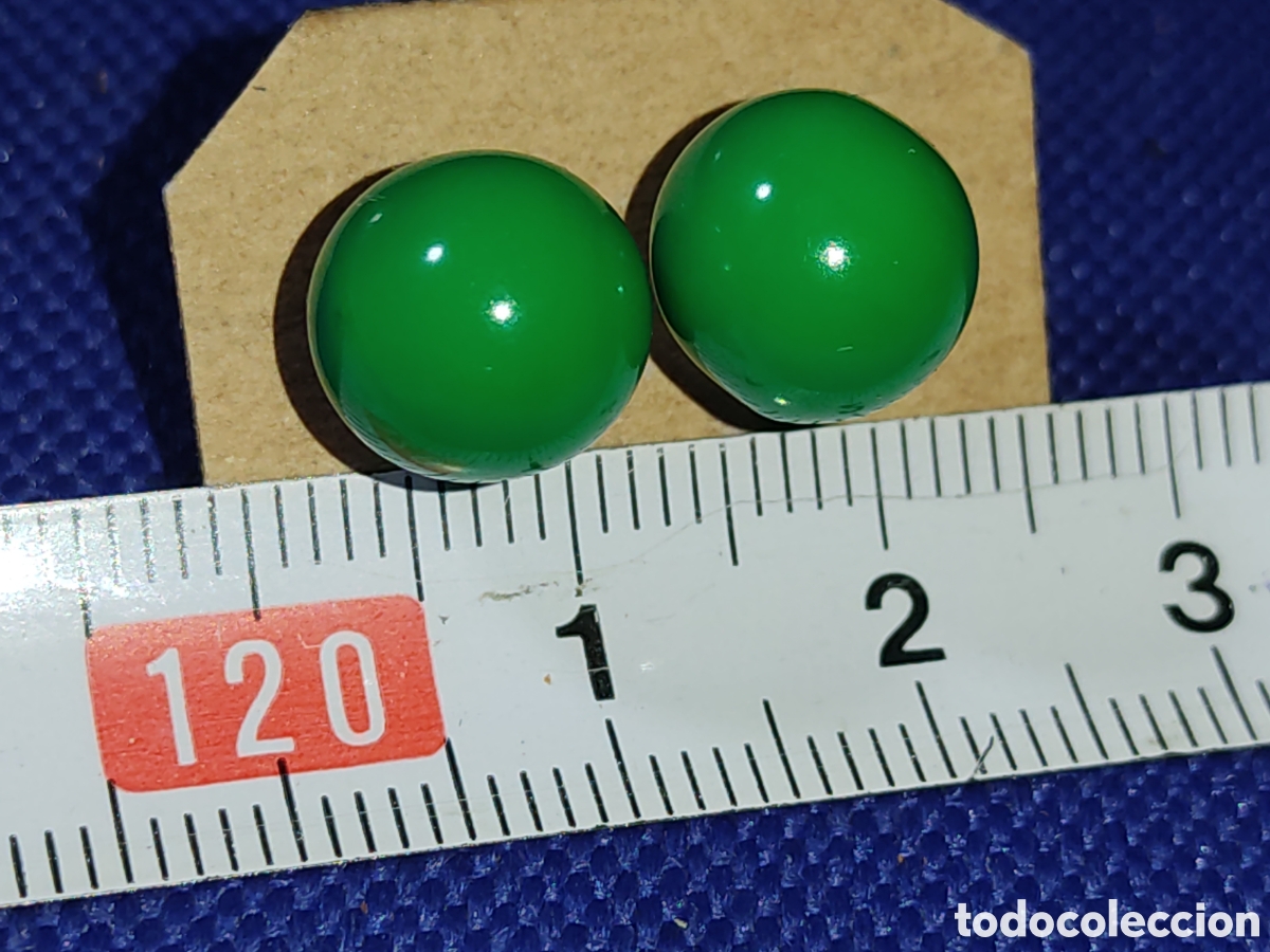Joyeria: Pendientes vintage con bola verde.*V* - Foto 4