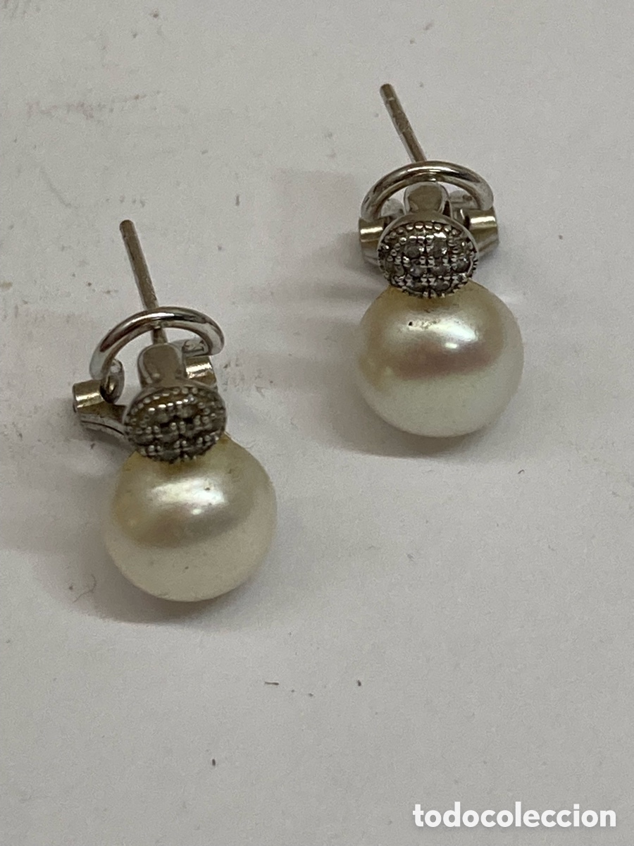 Joyeria: Pendientes de plata y perlas P490