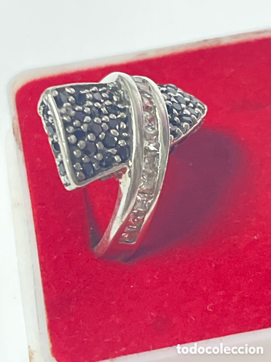 Joyeria: Anillo de plata con circonitas negras y blancas /S489 - Foto 3
