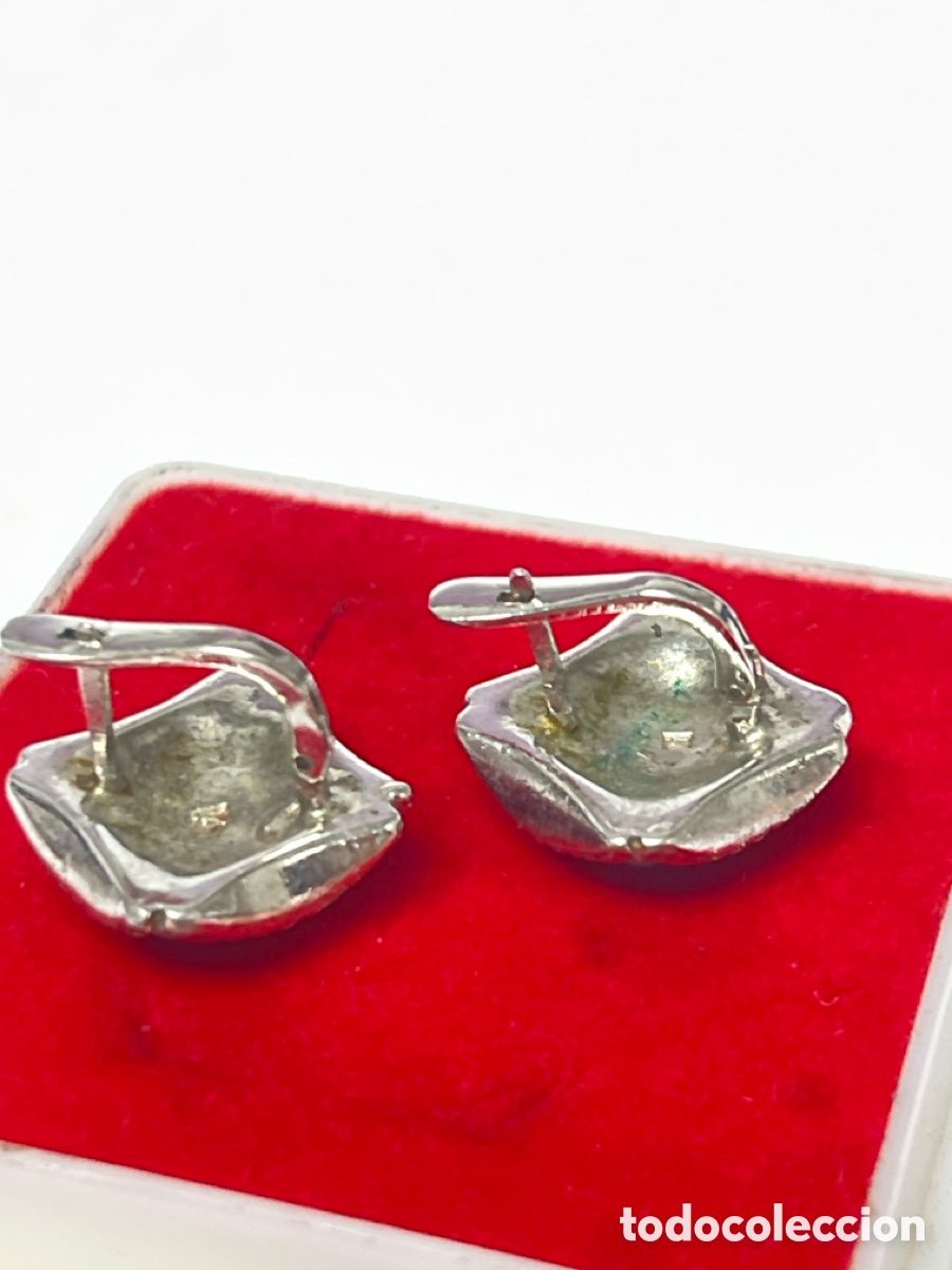 Joyeria: Pendientes de plata marquesitas y turquesa reconstituida /P484 - Foto 4