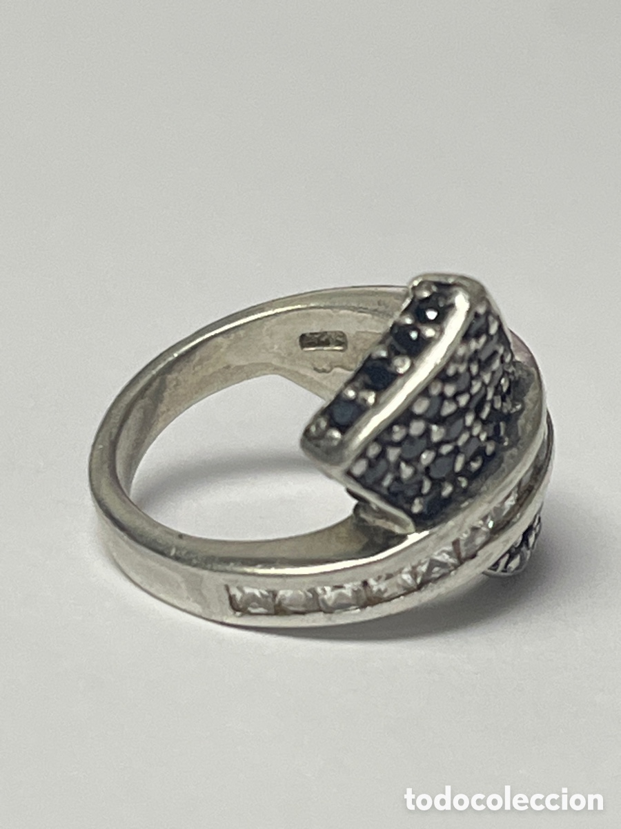 Joyeria: Anillo de plata con circonitas negras y blancas /S489 - Foto 5