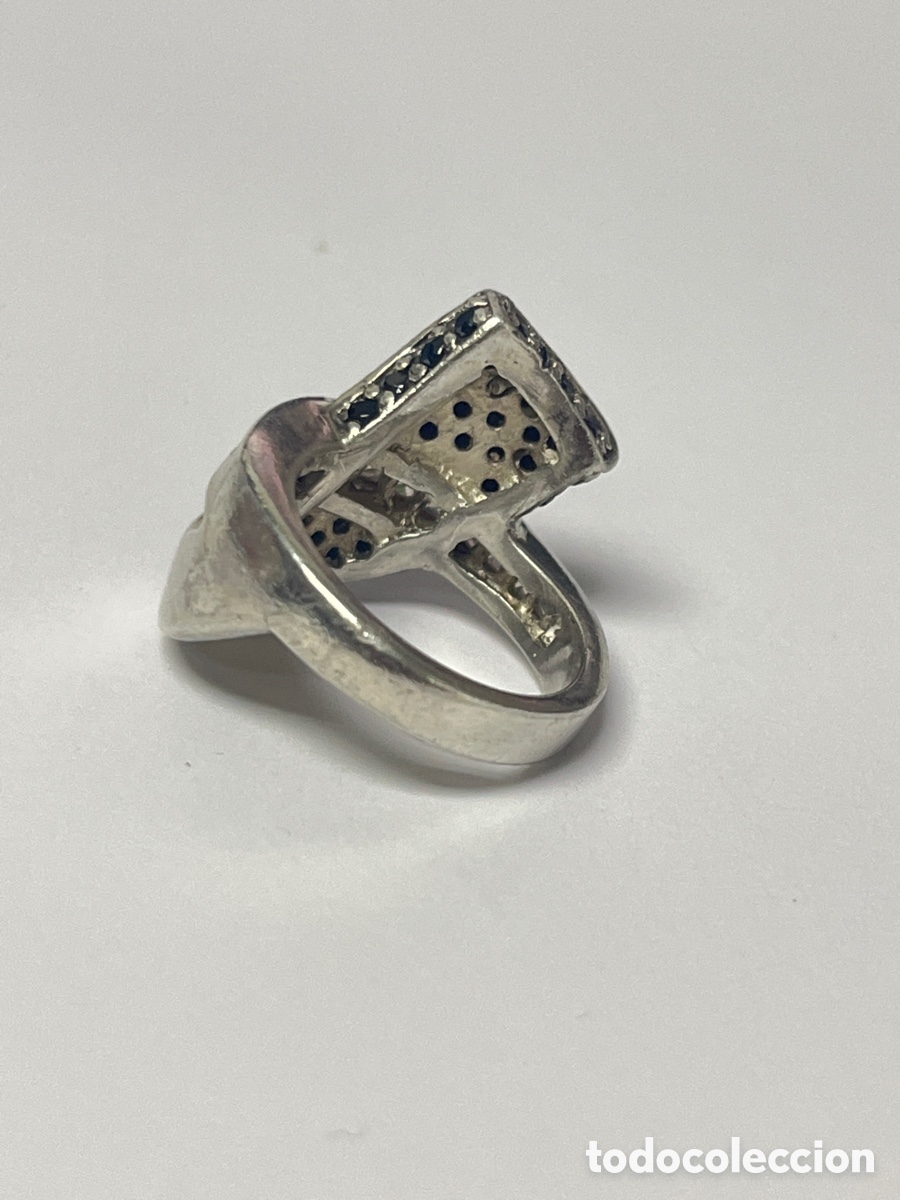 Joyeria: Anillo de plata con circonitas negras y blancas /S489 - Foto 6