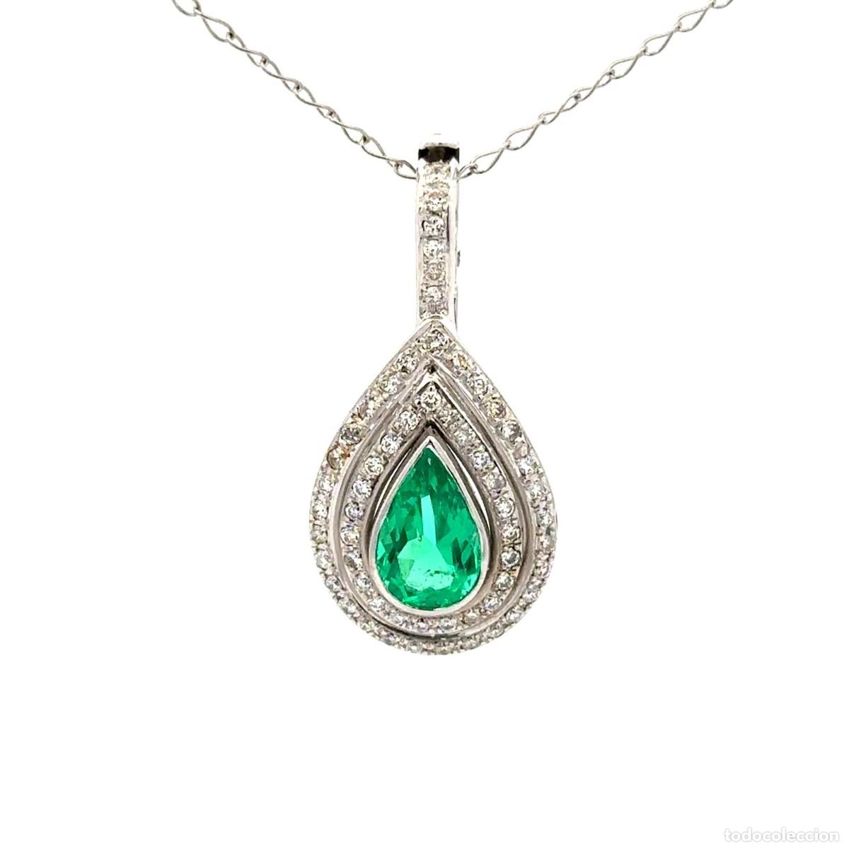 Joyeria: Colgante Lluvia de Luz con Esmeralda de Colombia y Diamantes