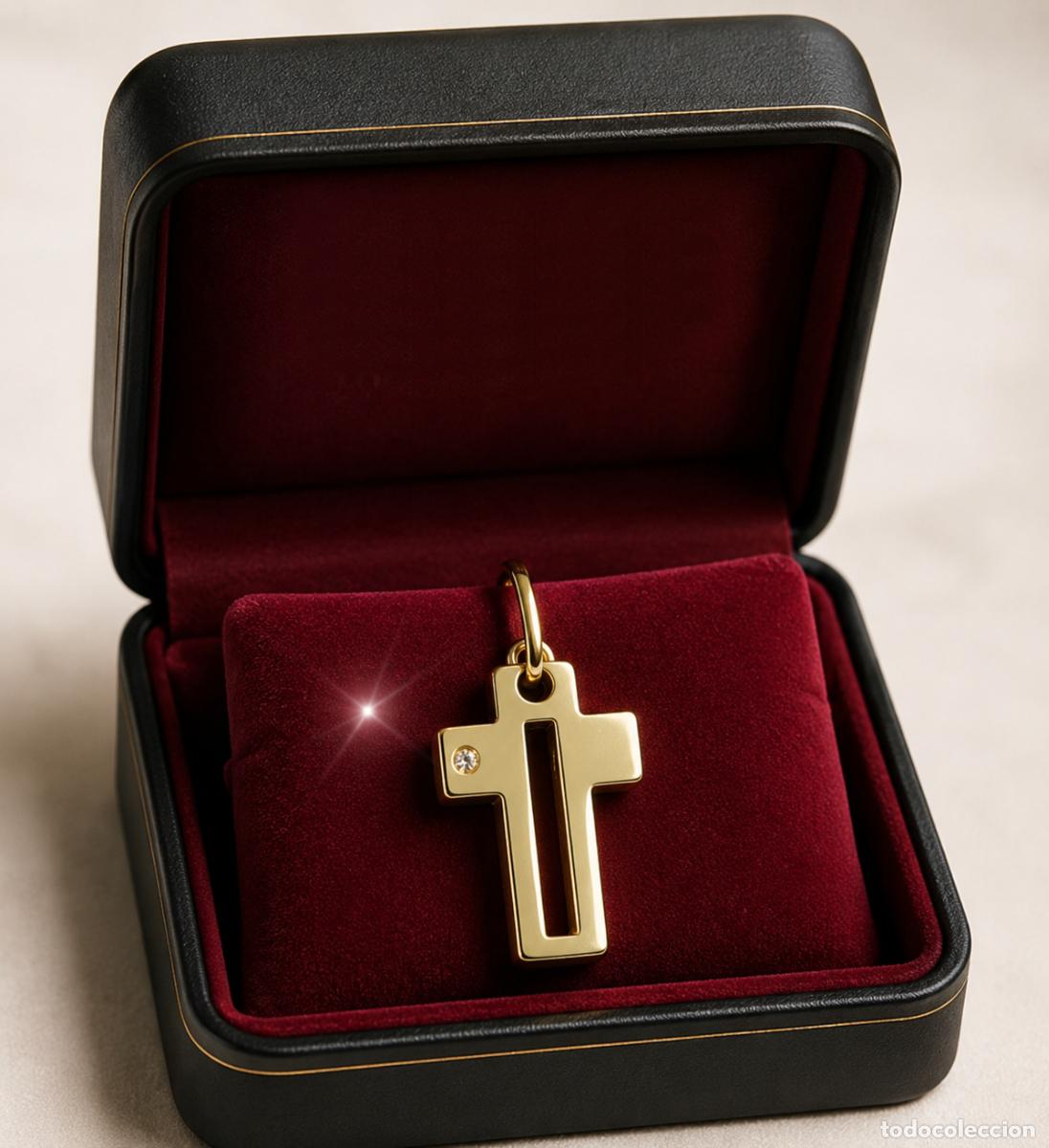 Joaillerie: ORO DE 1&ordf; LEY 750 Y GENU&Iacute;NO DIAMANTE : PRECIOSO COLGANTE: CRUZ UNISEX DE JOYER&Iacute;A &middot; PESO: 2.4 GRAMOS