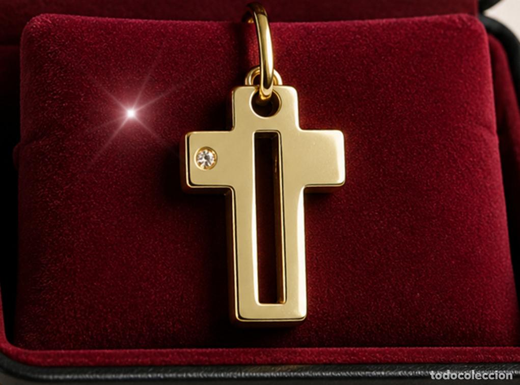 Joyeria: ORO DE 1&ordf; LEY 750 Y GENU&Iacute;NO DIAMANTE : PRECIOSO COLGANTE: CRUZ UNISEX DE JOYER&Iacute;A &middot; PESO: 2.4 GRAMOS
