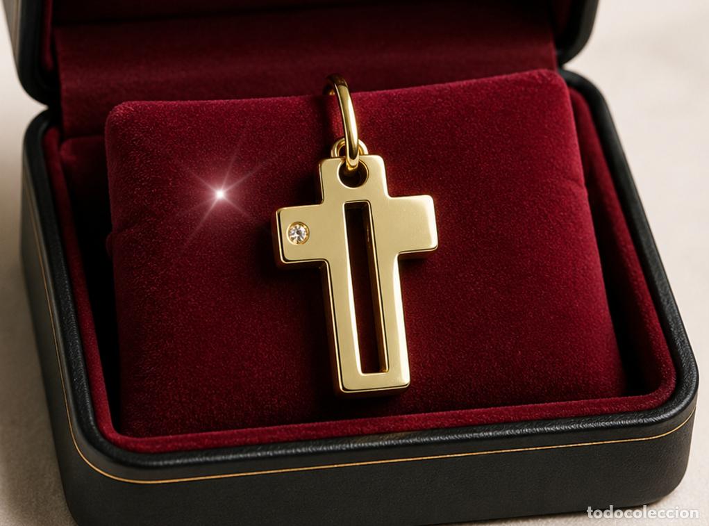 Joyeria: ORO DE 1&ordf;LEY 750 & DIAMANTE: COLGANTE UNISEX DE BELLA CRUZ CON PEQUE&Ntilde;O BRILLANTE Y ORO 18K &middot; 2.4 GRS