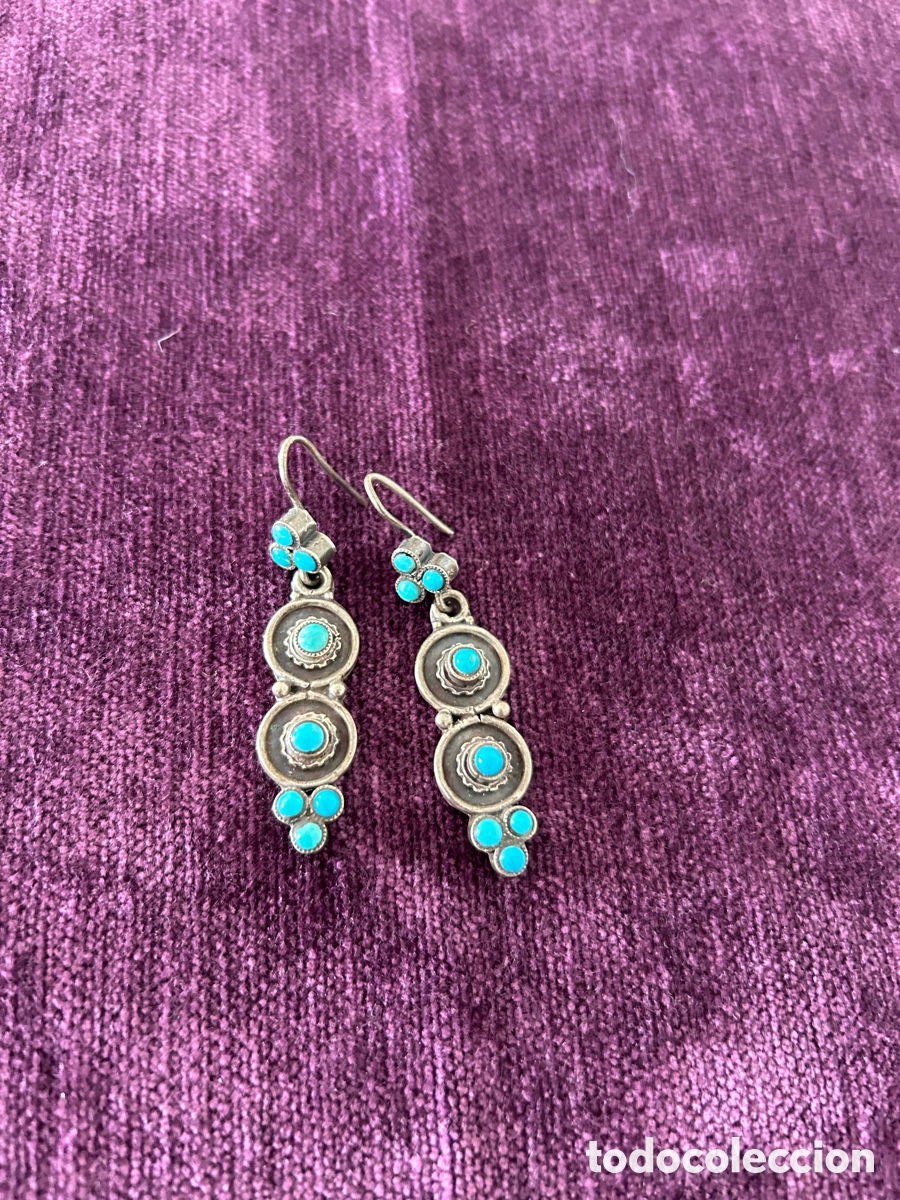 Joyeria: Pendientes de plata y turquesa - Foto 1