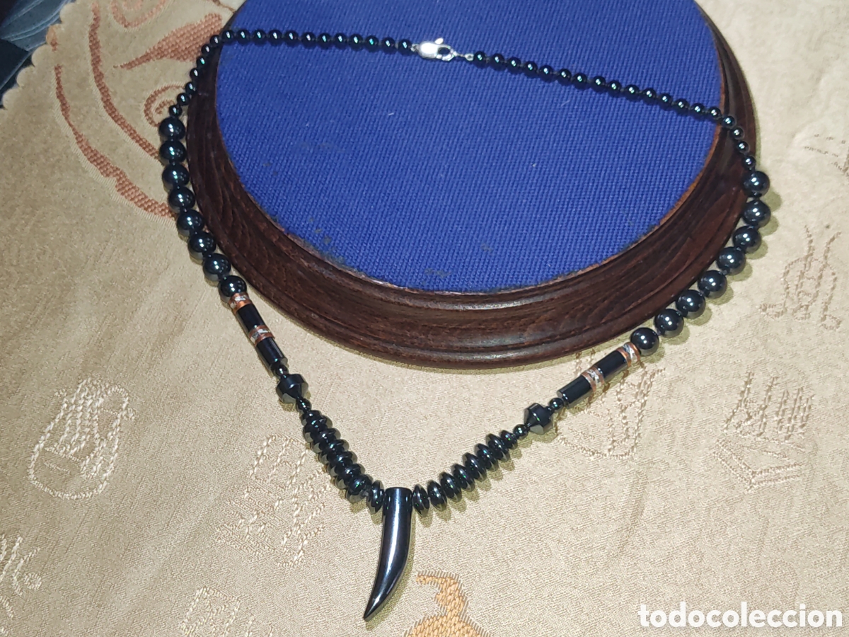 Joyeria: Collar colmillo con Hematita.Vintage. - Foto 2