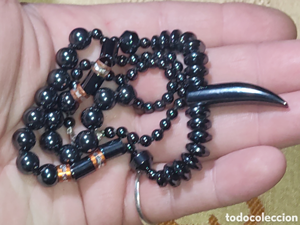 Joyeria: Collar colmillo con Hematita.Vintage. - Foto 5