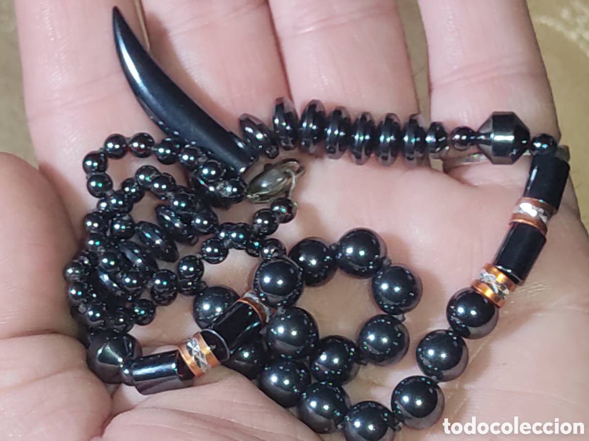 Joyeria: Collar colmillo con Hematita.Vintage. - Foto 6