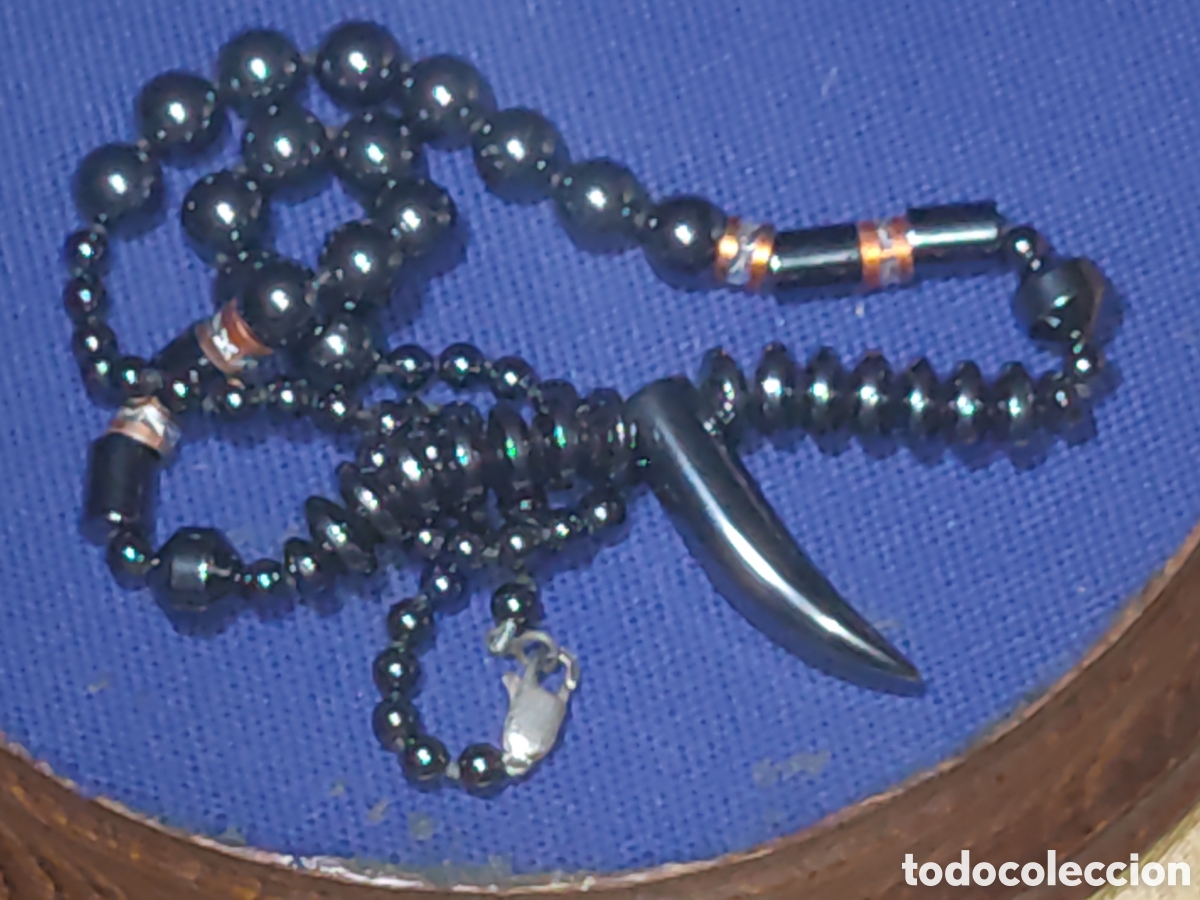 Joyeria: Collar colmillo con Hematita.Vintage. - Foto 7