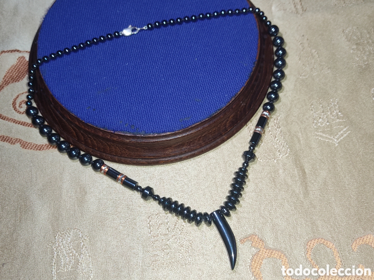 Joyeria: Collar colmillo con Hematita.Vintage. - Foto 1