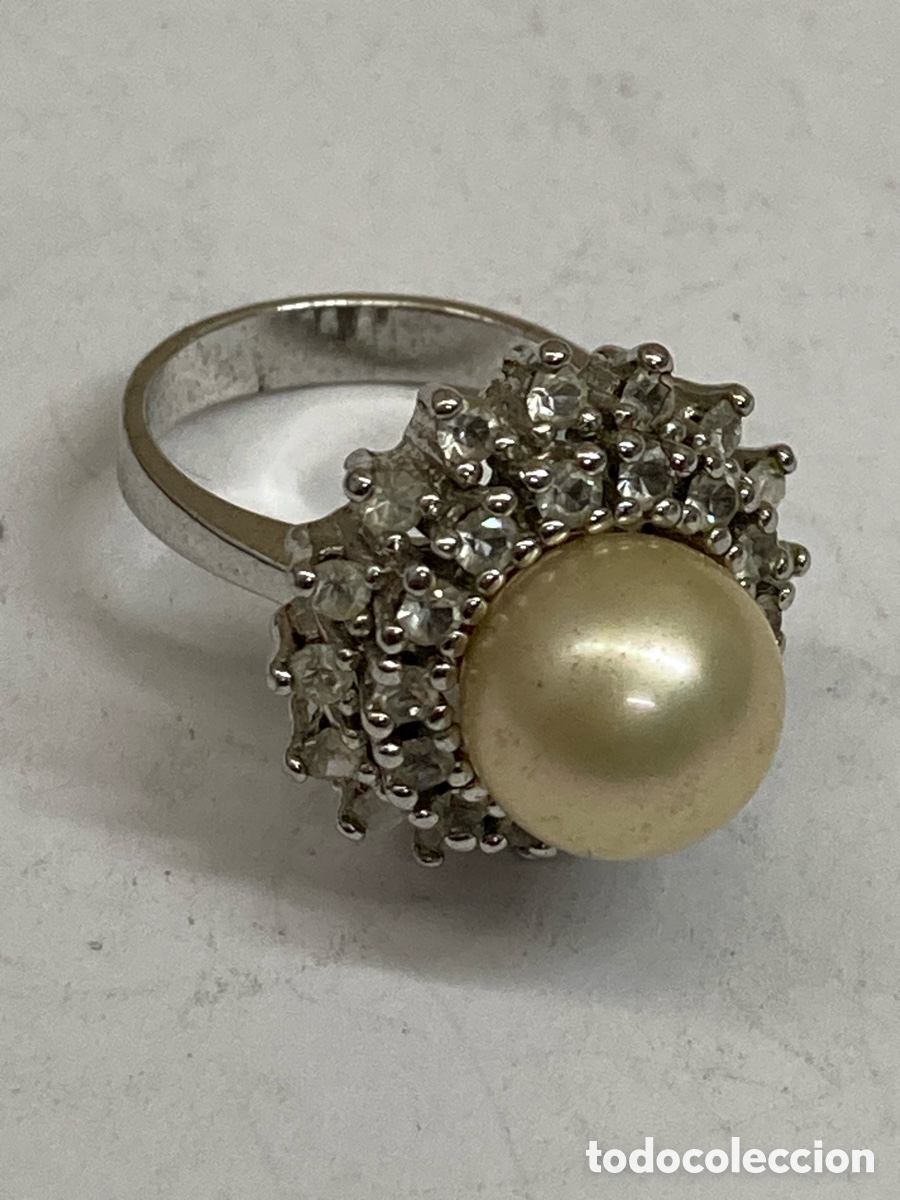 Joyeria: Anillo de plata perlas S497