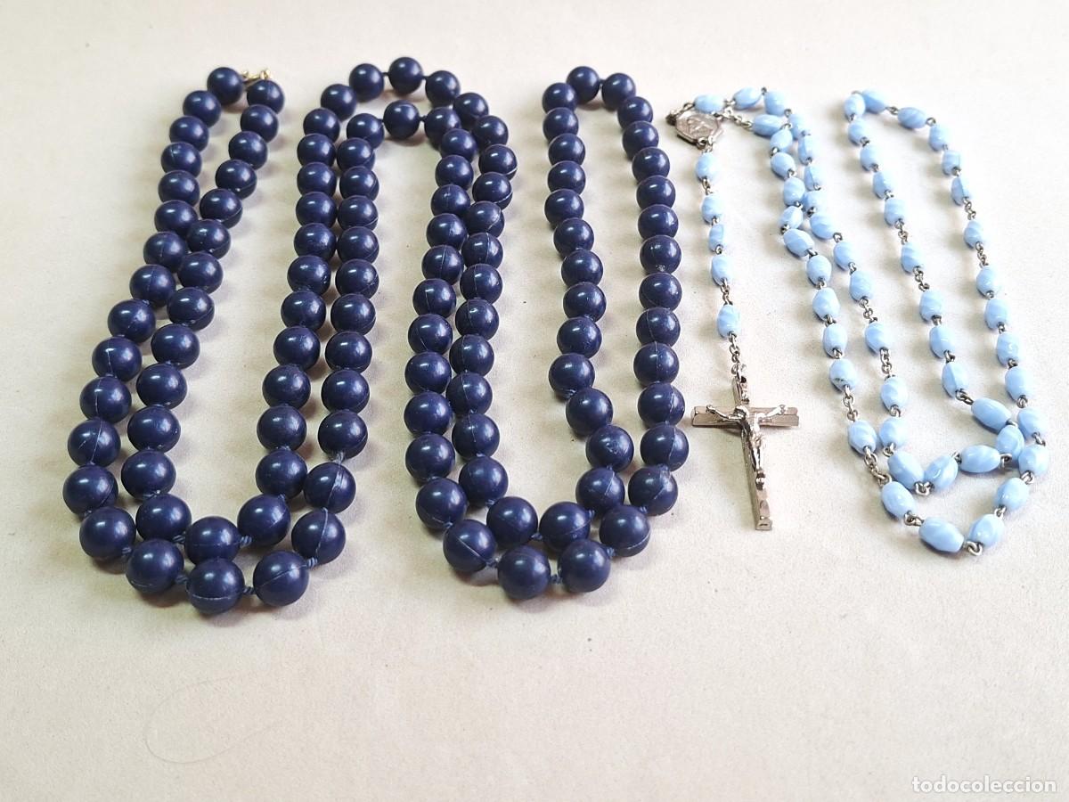 Joyeria: Lote de rosarios catolicos en tonos azules