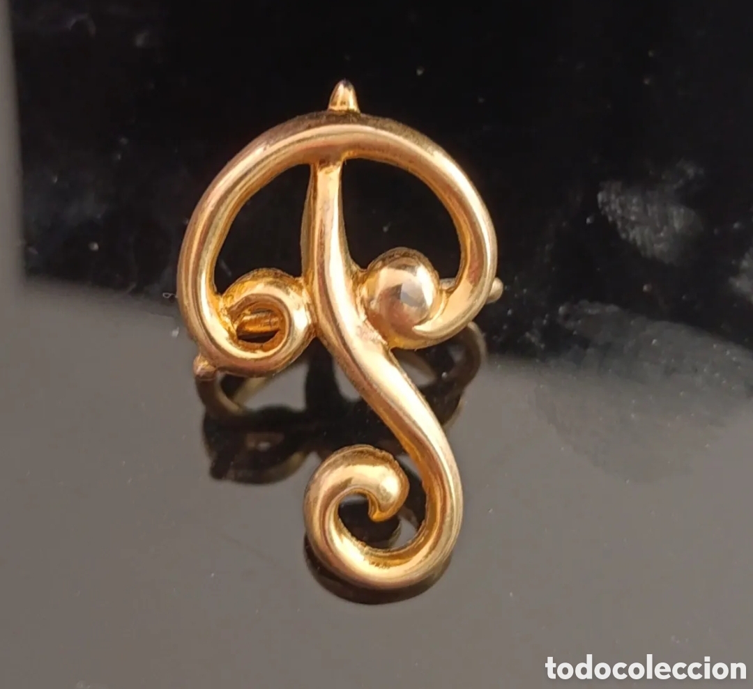 Joyeria: Pasador para pa&ntilde;uelos de cuello (scarf slide),letra P