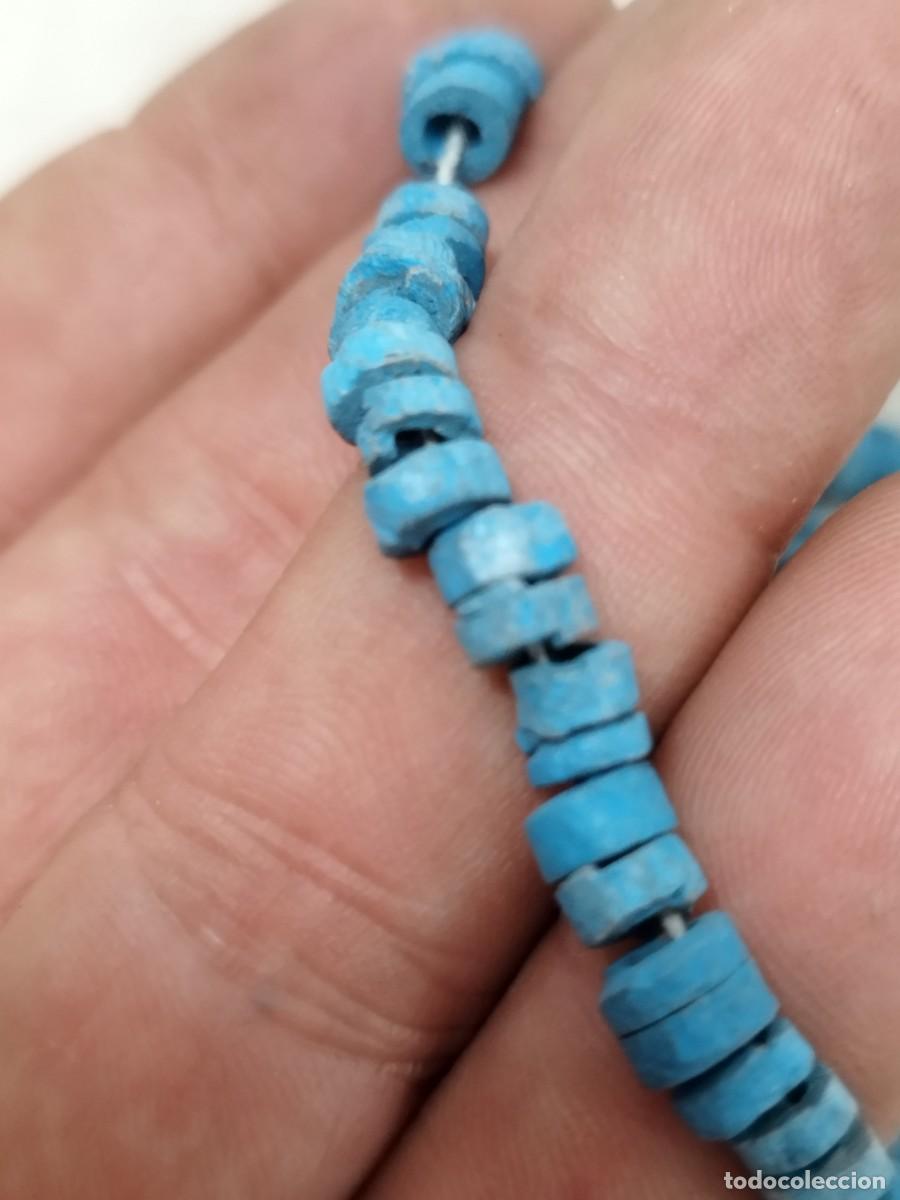 Joyeria: Antiguo collar de cuentas azules. - Foto 2