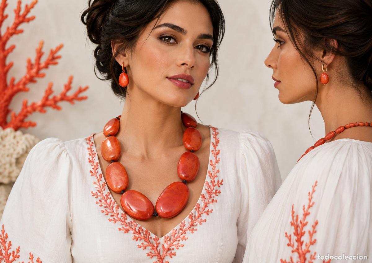 Joaillerie: GRAN COLLAR VINTAGE DE EXCLUSIVO DISE&Ntilde;O C1990: CORAL Y PLATA 1&ordf; LEY 925 &middot;JOYERIA DE DISE&Ntilde;ADOR MORINI